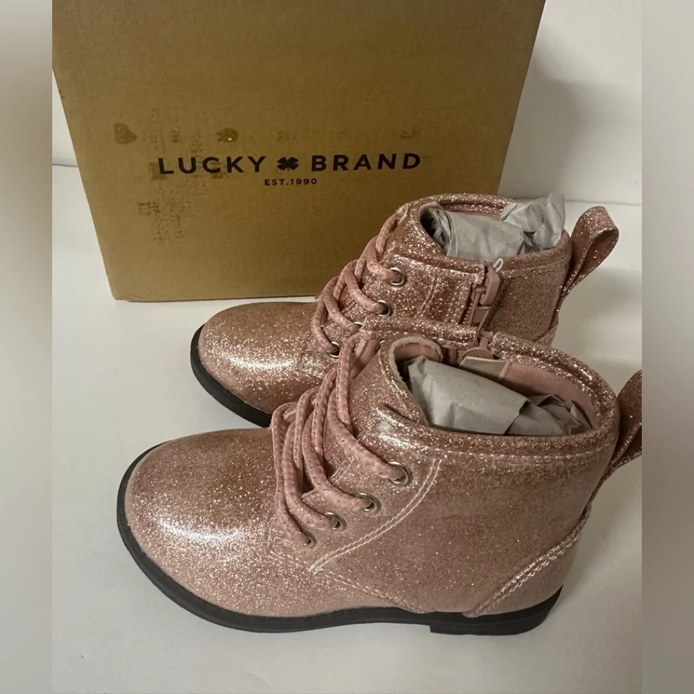 Lucky Brand Kristen Shimmering Rose Gold Boots Size 9